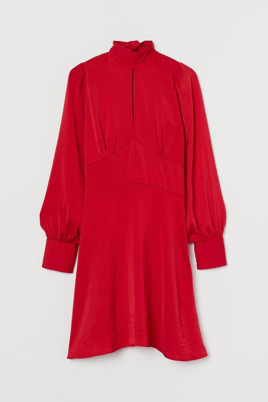 RED KEYHOLE DRESS SIZE UK 6