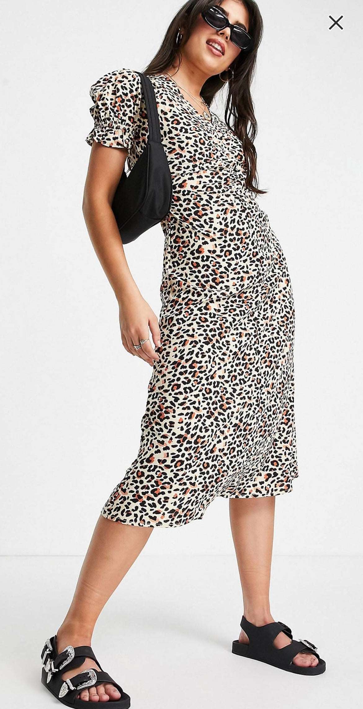 LEOPARD PRINT MIDI DRESS SIZE UK 8