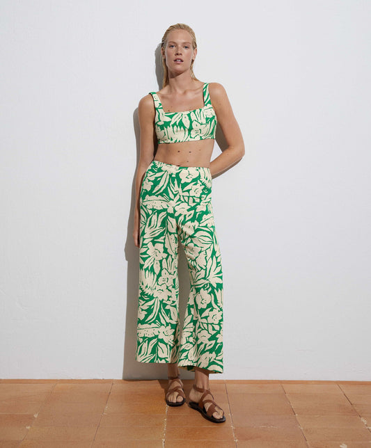 GREEN FLORAL LINEN CO-ORD SIZE UK 10