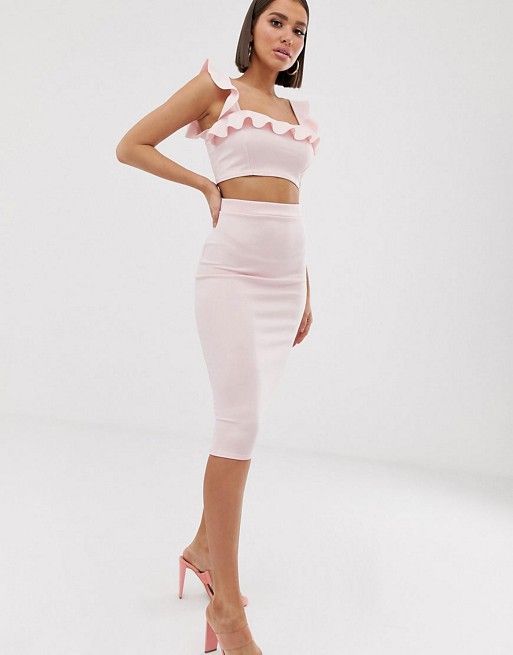 BABY PINK FRILL CO-ORD SIZE UK 8