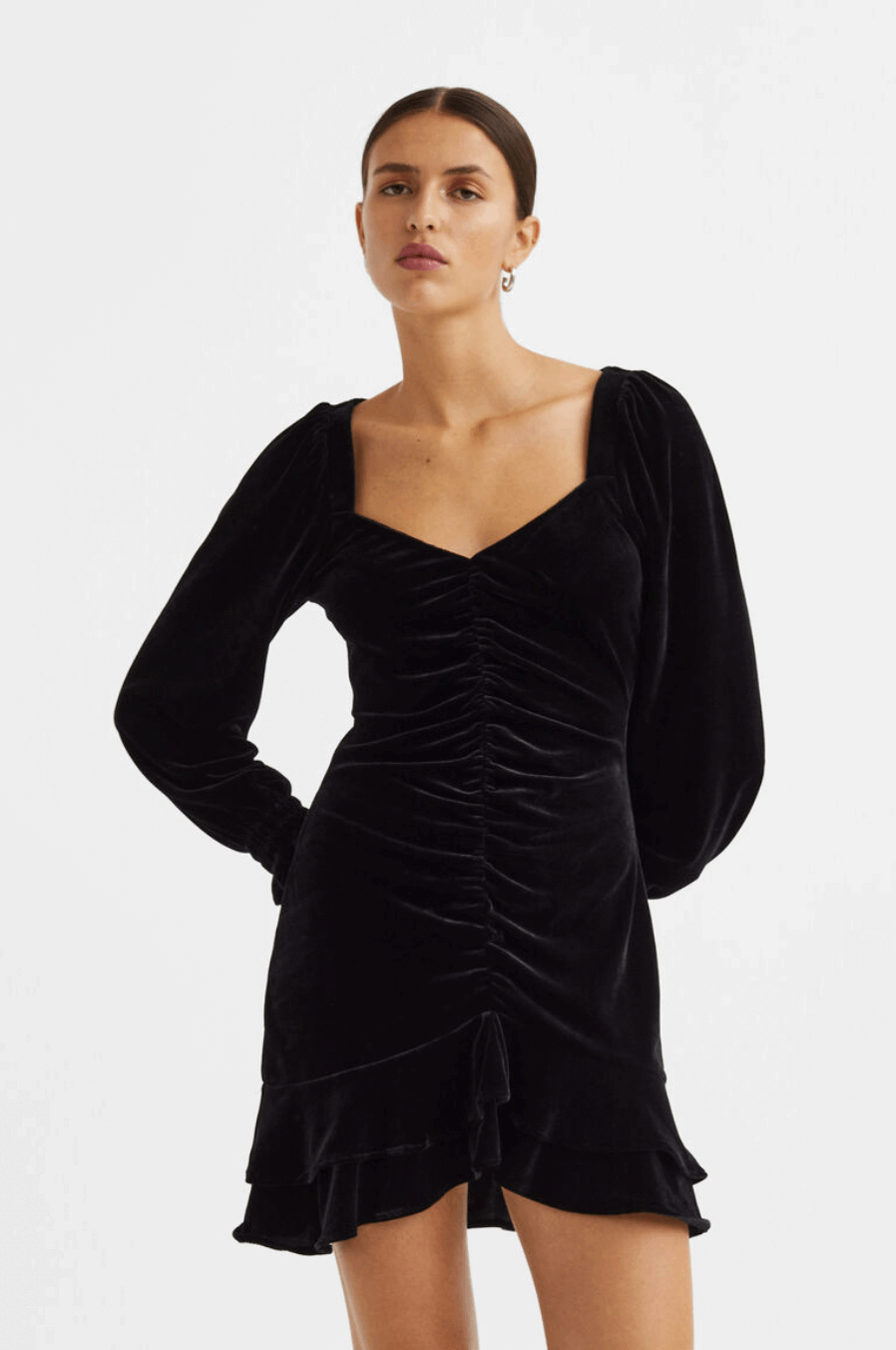 BLACK VELVET DRESS SIZE UK 12