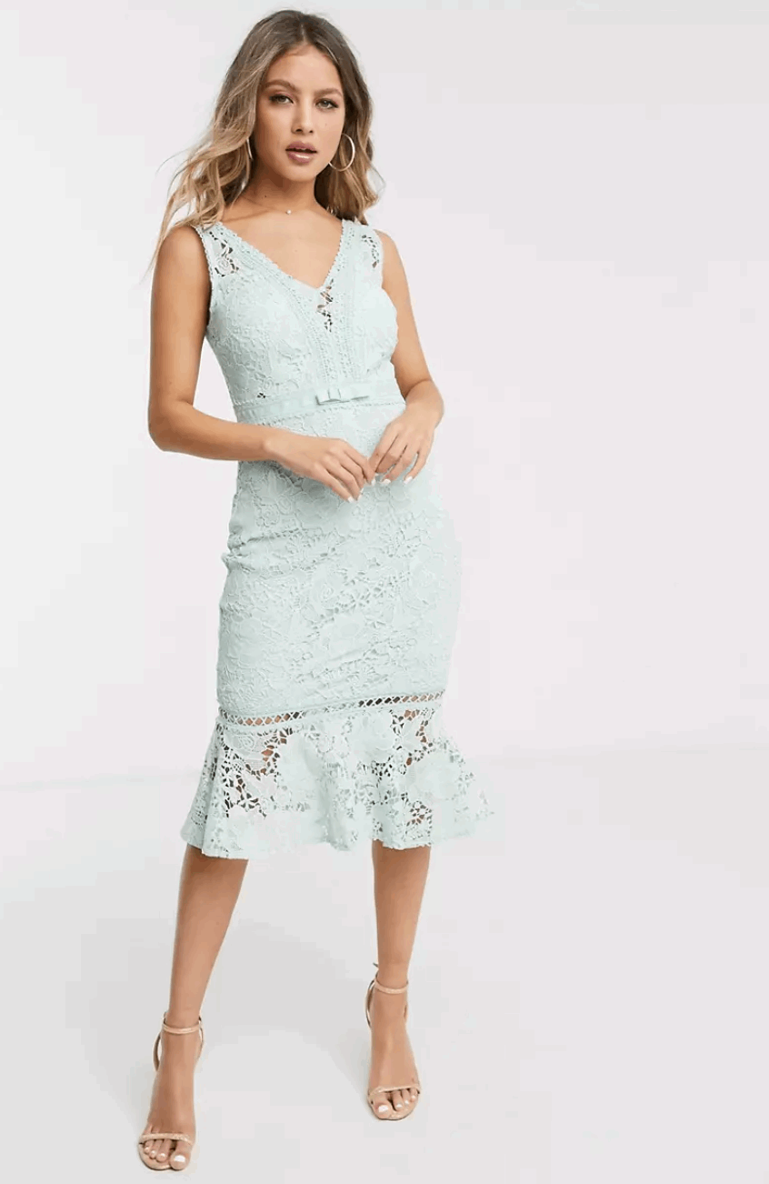 LIPSY LONDON MINT GREEN LACE DRESS SIZE UK 6