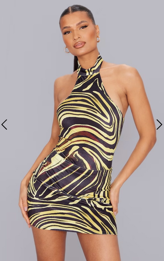 PLT YELLOW ZEBRA VELVET CO-ORD SIZE UK 8