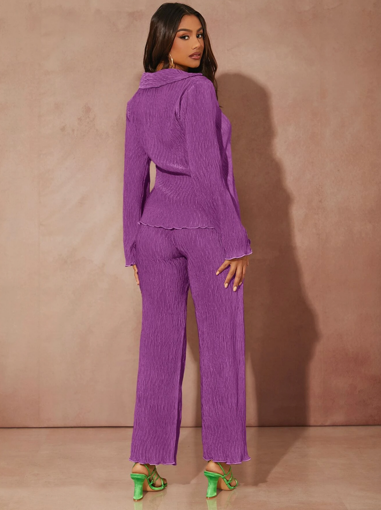 PURPLE PLISSE CO-ORD SIZE UK 8