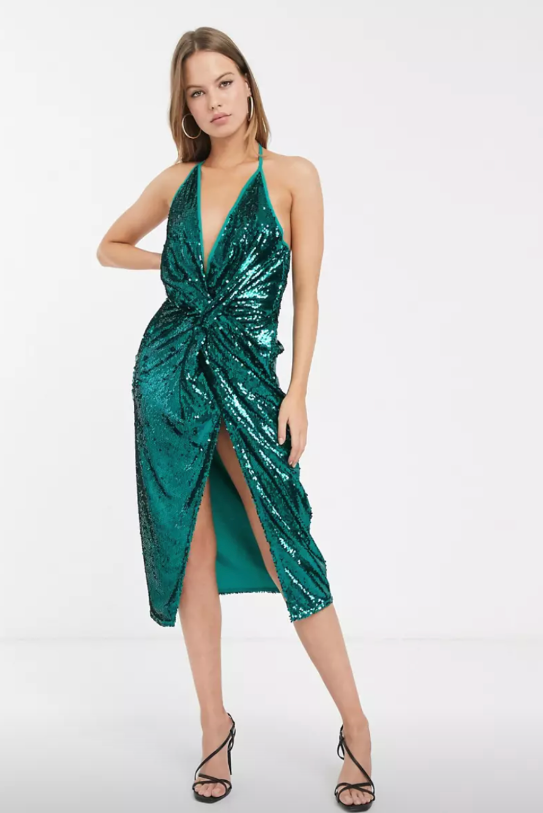 ASOS TEAL SEQUIN DRESS SIZE UK 4