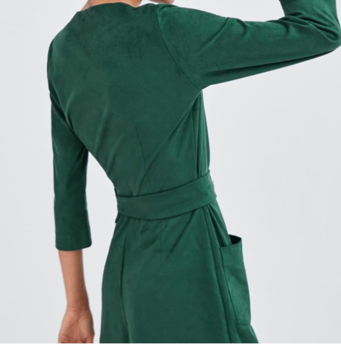 ZARA EMERALD GREEN VELVET PLAYSUIT SIZE UK 8