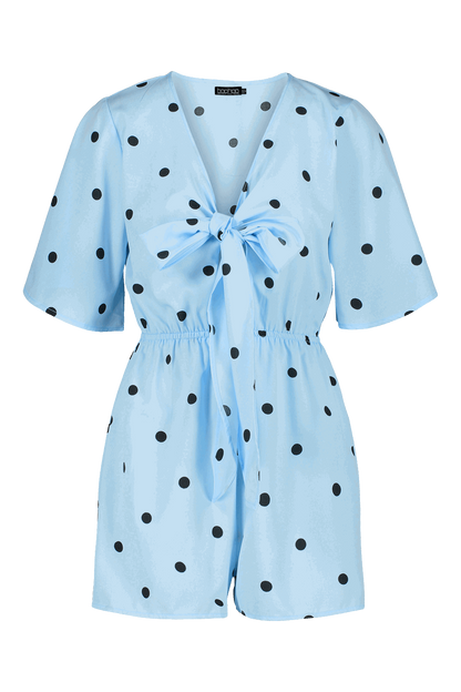 BABY BLUE SPOT PLAYSUIT SIZE UK 8