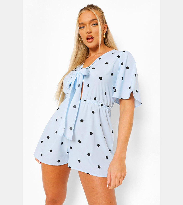 BABY BLUE SPOT PLAYSUIT SIZE UK 8