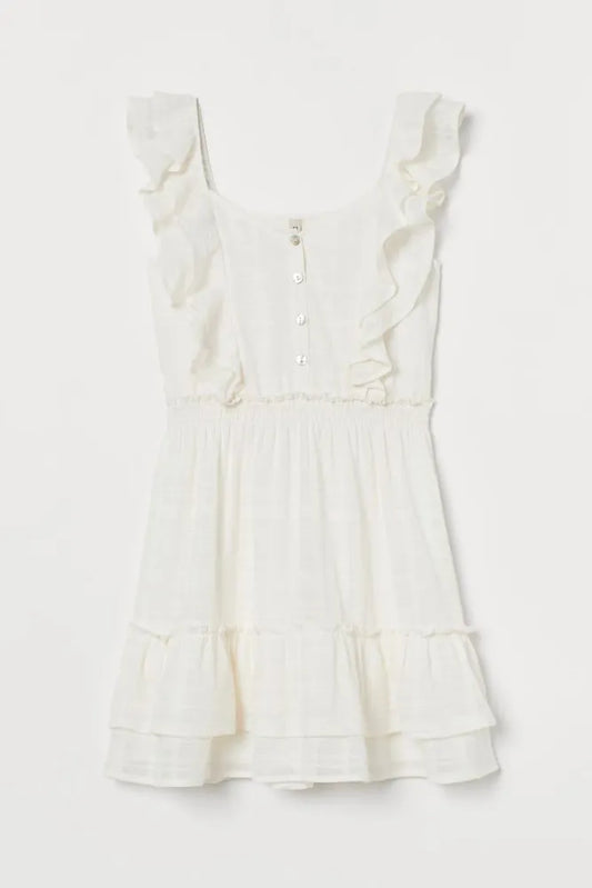 WHITE COTTON DRESS SIZE UK 6
