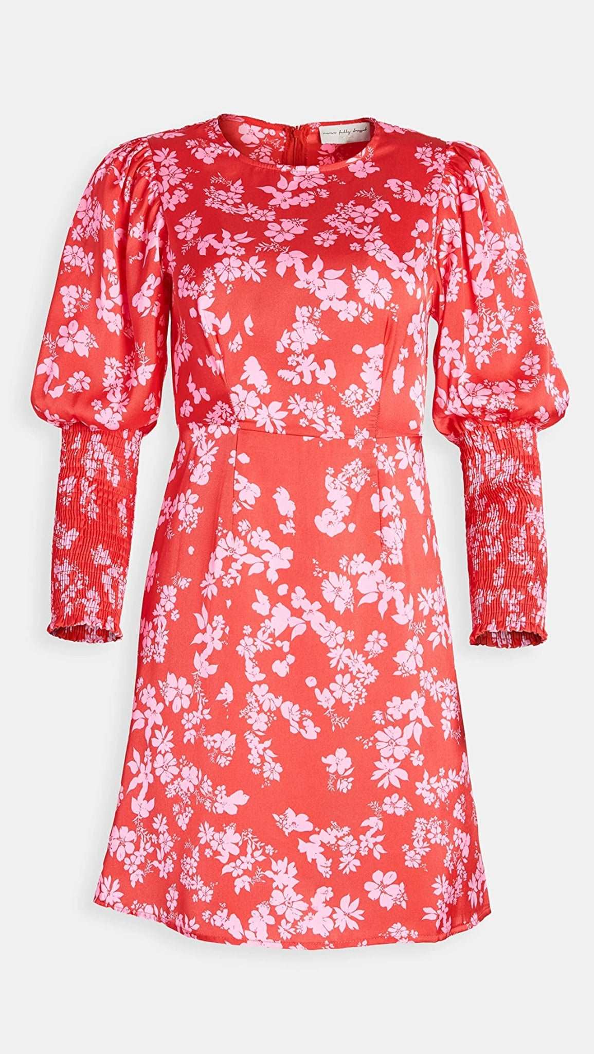 NEVER FULLY DRESSED RED & PINK FLORAL SATIN DRESS SIZE UK 8 - NOTHING TO WEAR | NEW & PRE-LOVED FASHION | UAE