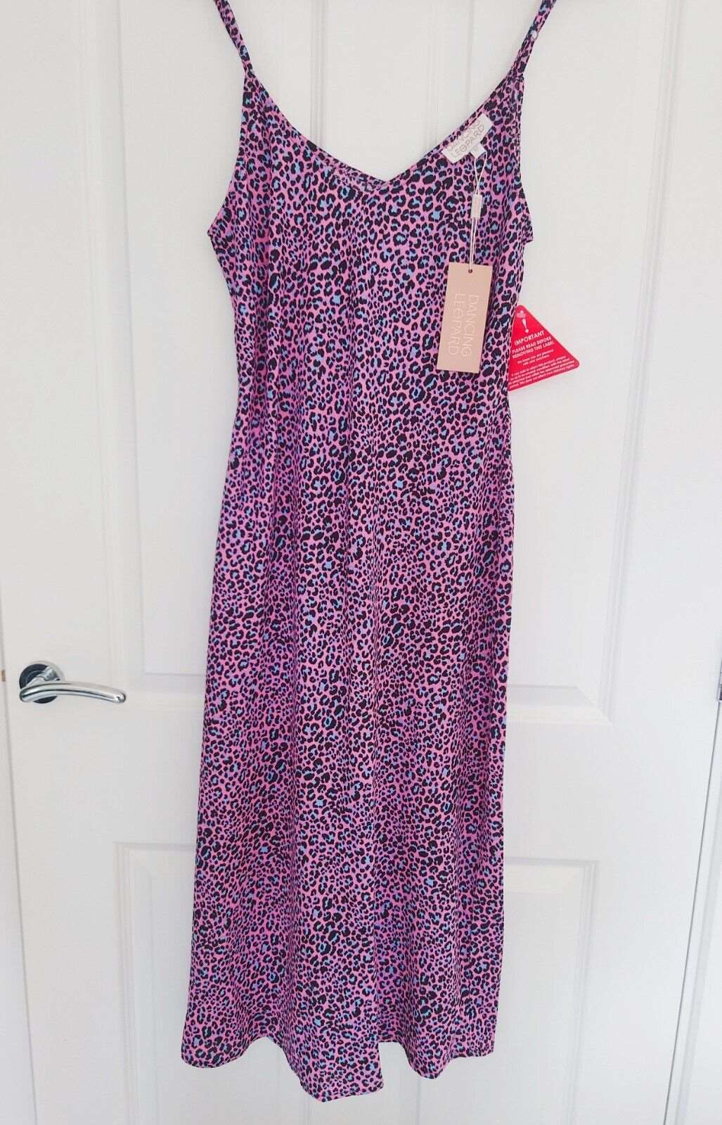 DANCING LEOPARD PINK LEOPARD MIDI DRESS SIZE UK 6