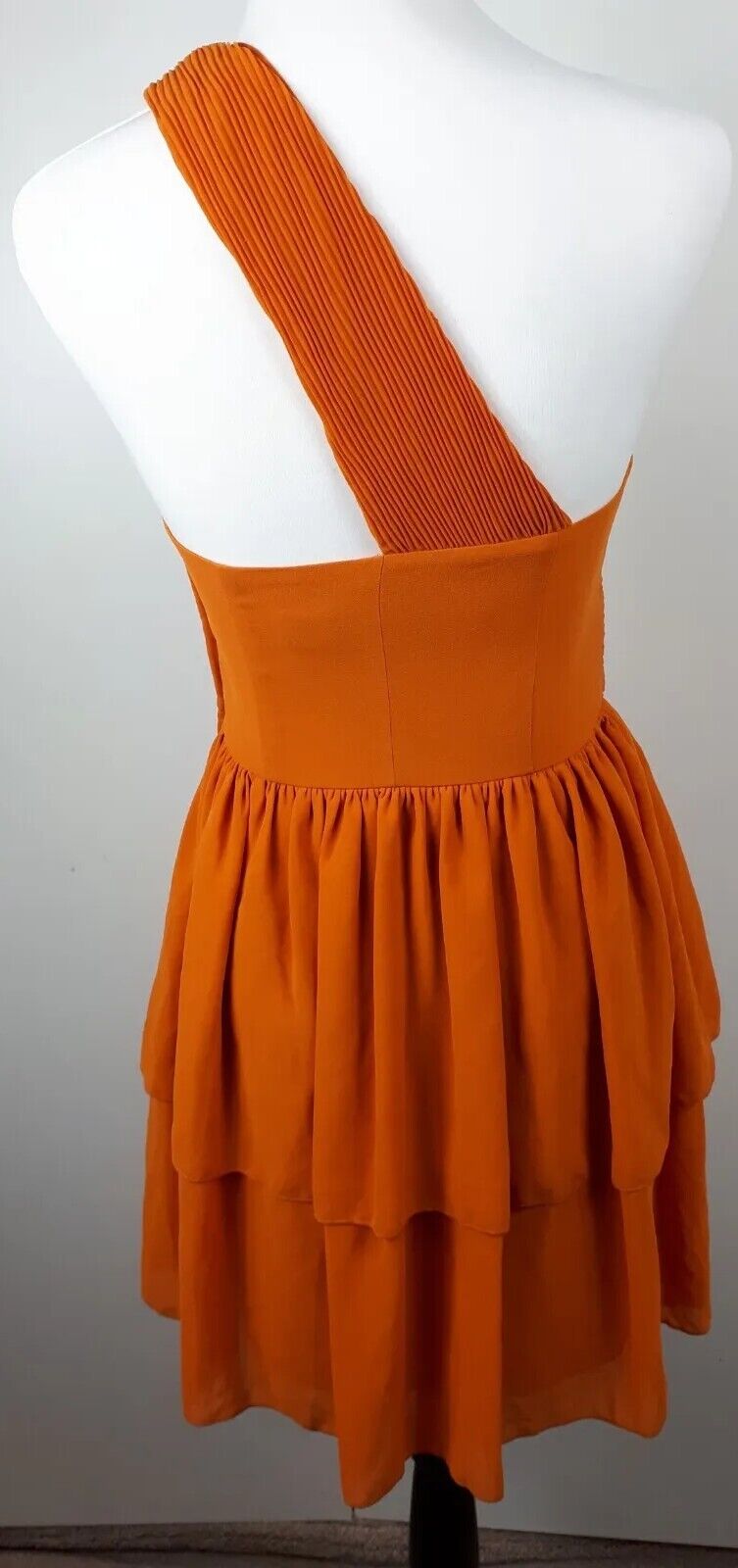 BURNT ORANGE PLISSE DRESS SIZE UK 6