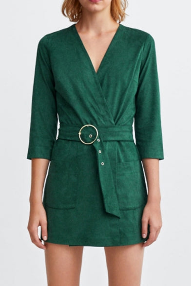 ZARA EMERALD GREEN VELVET PLAYSUIT SIZE UK 8