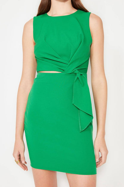 GREEN CUT OUT BODYCON DRESS SIZE UK 10 - NOTHING TO WEAR | NEW & PRE-LOVED FASHION | UAE