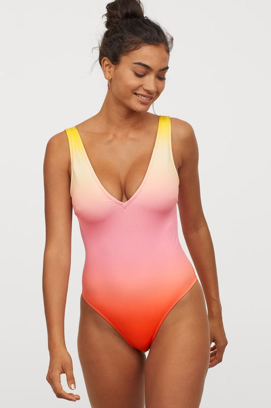 PINK ORANGE OMBRE SWIMSUIT SIZE UK 16 - NOTHING TO WEAR | NEW & PRE-LOVED FASHION | UAE