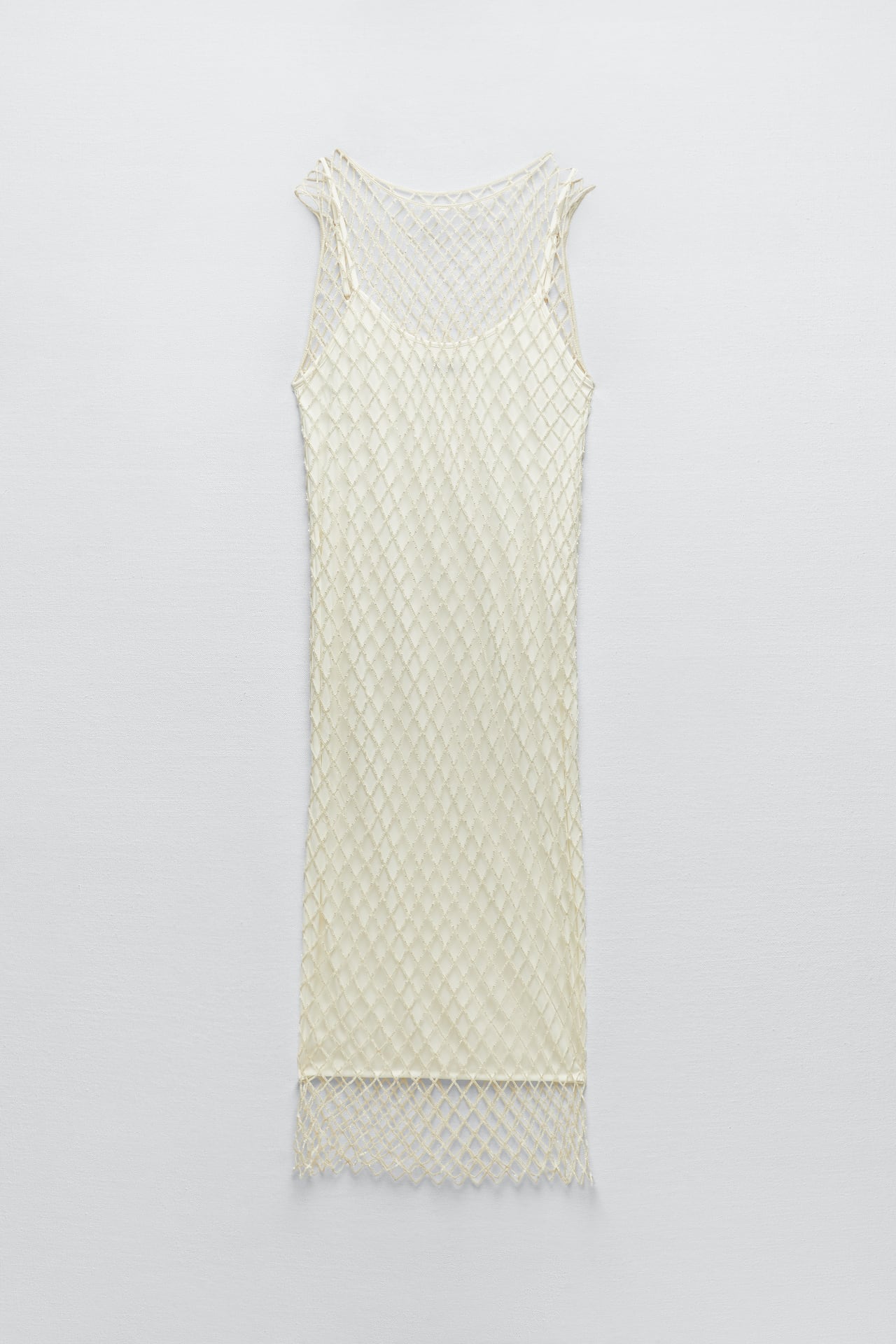 ZARA BEADED MESH DRESS SIZE UK 8-10 - NOTHING TO WEAR | NEW & PRE-LOVED FASHION | UAE